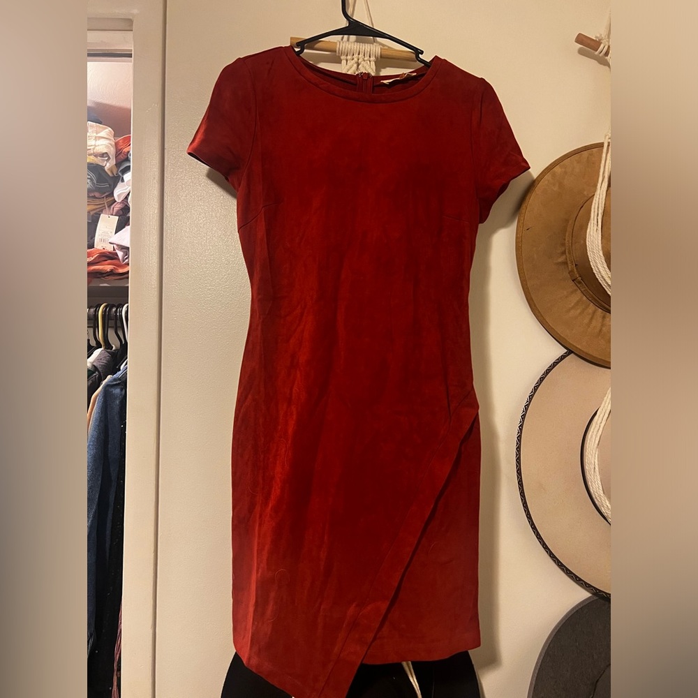 LIKE NEW ⭐️ Women’s suede rust orange colored mini dress